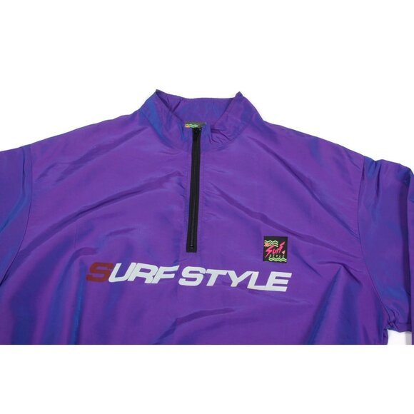 Vintage 80s Surf Style Purple Windbreaker Jacket Break Dancing - One Size - 113 - Picture 3 of 7